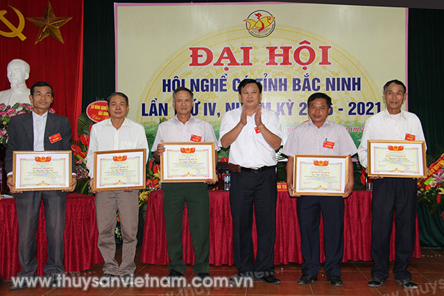 Các đại biểu lên nhận bằng khen